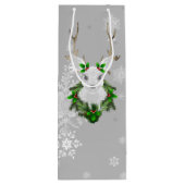 Pour Bouteille Sac cadeau de vin de rennes gris (Dos)