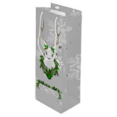 Pour Bouteille Sac cadeau de vin de rennes gris (Devant Angle)