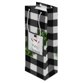 Pour Bouteille Sac cadeau de vin de Snowman Buffalo (Dos Angle)