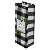 Pour Bouteille Sac cadeau de vin de Snowman Buffalo (Devant Angle)