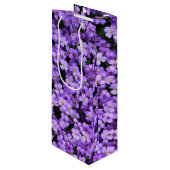 Pour Bouteille Sac Cadeau de Vin Fleurs Violettes (Devant Angle)