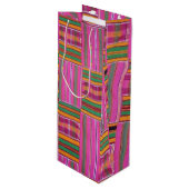 Pour Bouteille Sac cadeau de vin Motif africain (Devant Angle)