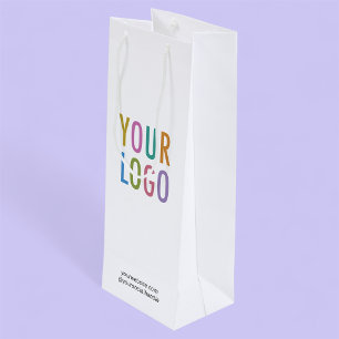 Pour Bouteille Sac Cadeau de Vin Papier Blanc Logo Personnalisé S