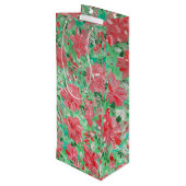 Pour Bouteille Sac cadeau de vin Poinsettia (Dos Angle)