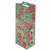 Pour Bouteille Sac cadeau de vin Poinsettia (Devant Angle)