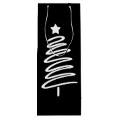 Pour Bouteille Sac cadeau Doodle Christmas Tree (Dos)