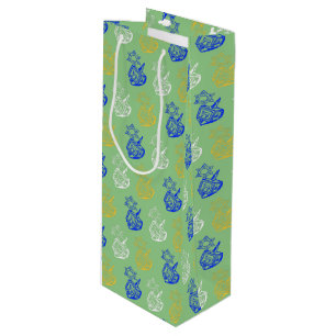 Pour Bouteille Sac cadeau Dreidels + Stars Wine