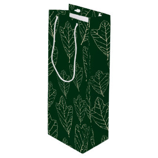 Pour Bouteille Sac cadeau Feuille en chêne contemporain