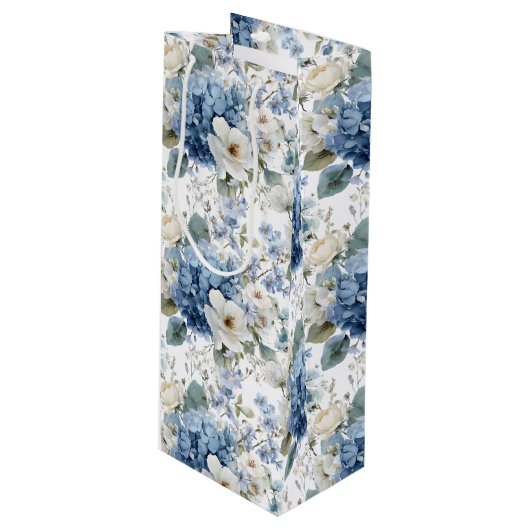 Pour Bouteille Sac cadeau floral (Devant Angle)