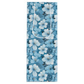 Pour Bouteille Sac cadeau Floral Bleu (Devant)