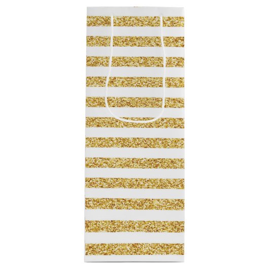 Pour Bouteille Sac cadeau Gold Stripe (Devant)