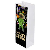Pour Bouteille Sac cadeau Halloween Chat (Devant Angle)