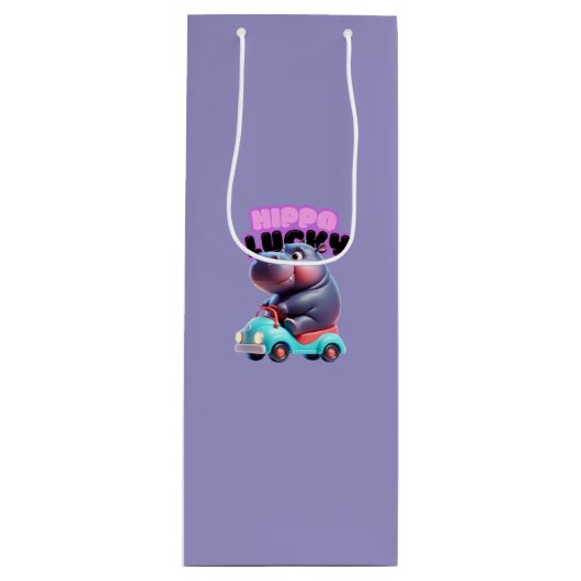 Pour Bouteille Sac cadeau Lucky Hippo (Devant)