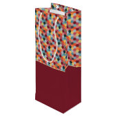 Pour Bouteille Sac cadeau Monogramme Bourgogne géométrique Hexago (Dos Angle)