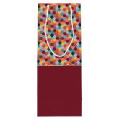 Pour Bouteille Sac cadeau Monogramme Bourgogne géométrique Hexago (Dos)