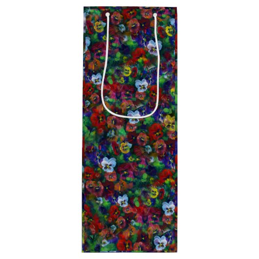 Pour Bouteille Sac cadeau Pansy (rouge) (Devant)
