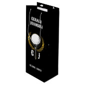 Pour Bouteille Sac cadeau petit modèle à motif monogramme de golf (Devant Angle)