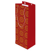 Pour Bouteille Sac cadeau Red & Gold Arabesque (Dos Angle)