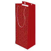 Pour Bouteille Sac cadeau Red & Gold Arabesque (Dos Angle)
