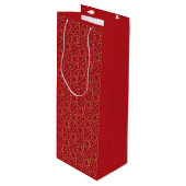 Pour Bouteille Sac cadeau Red & Gold Arabesque (Devant Angle)