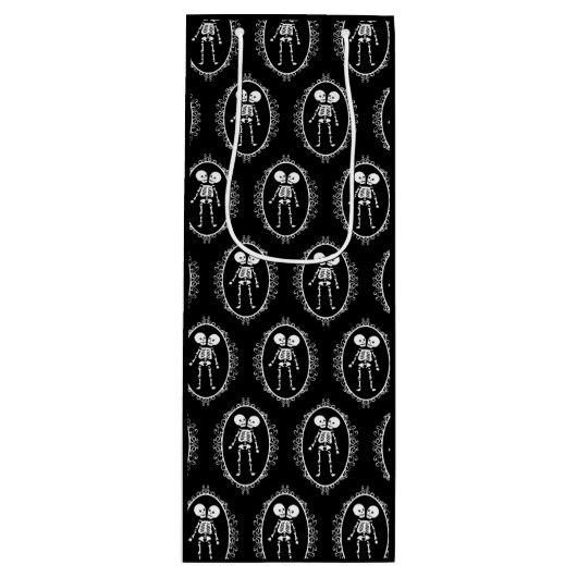Pour Bouteille Sac cadeau Siamese Twins Skeleton (Devant)