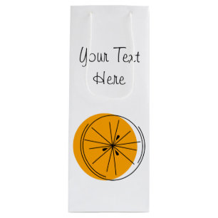 Pour Bouteille Sac cadeau texte orange agrume vin