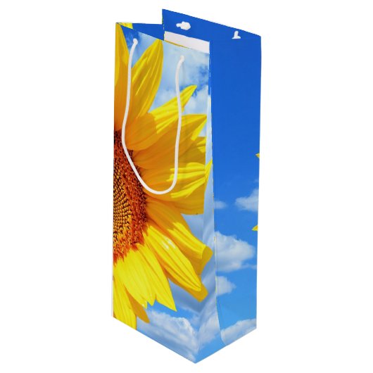 Pour Bouteille Sac cadeau tournesol (Devant Angle)