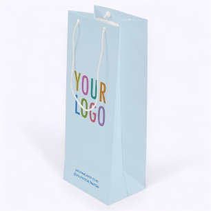 Pour Bouteille Sac Cadeau Vin Bleu Clair Entreprise Logo Sans Min