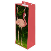 Pour Bouteille Sac cadeau vin Flamant rose rose (Dos Angle)