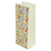 Pour Bouteille Sac Cadeau Vin MOSAÏQUE Patchwork / Crème (Dos Angle)