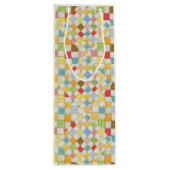 Pour Bouteille Sac Cadeau Vin MOSAÏQUE Patchwork / Crème (Dos)
