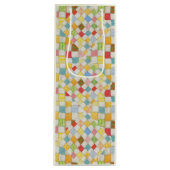 Pour Bouteille Sac Cadeau Vin MOSAÏQUE Patchwork / Crème (Devant)