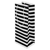 Pour Bouteille Sac cadeau vin rayures et fleurs élégant (Dos Angle)