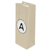 Pour Bouteille Sac cadeau VINS AVEC MONOGRAMME PERSONNALISABLE (Devant Angle)