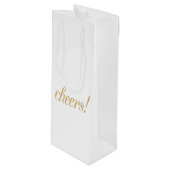 Pour Bouteille Sac de cadeau de champagne/vin d'or, acclamations, (Devant Angle)