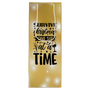 Pour Bouteille Survivre Noël Un Sien À La Fois Vin Cadeau Sac