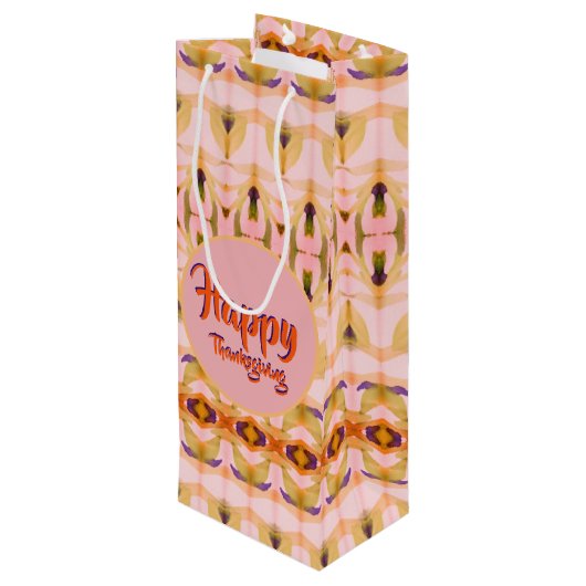 Pour Bouteille Un Sac Cadeau En Papier À Vin Thanksgiving (Dos Angle)