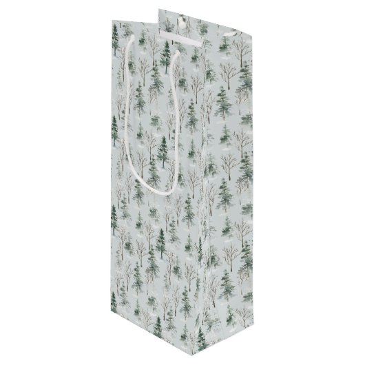 Pour Bouteille Wintry Wonderland 2 Sac cadeau de Noël (Devant Angle)