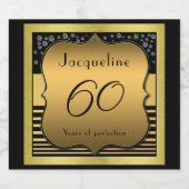 Pour Bouteilles De Bière 60e anniversaire Black and Gold Bier Étiquette bou (Étiquettes simples)