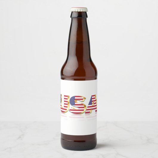 Pour Bouteilles De Bière États-Unis Étiquette du drapeau américain (Devant)