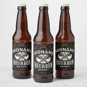 Pour Bouteilles De Bière Étiquette Whiskey personnalisé Bourbon Vintage Gun