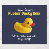 Pour Bouteilles De Bière Jaune Caoutchouc Ducky Funky Custom Beer Étiquette (Étiquettes simples)