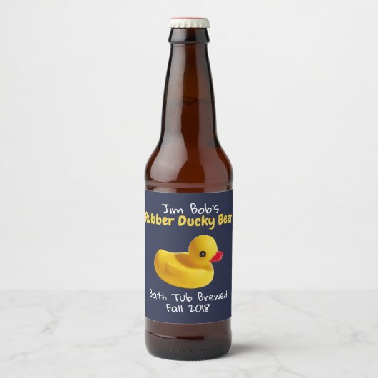 Pour Bouteilles De Bière Jaune Caoutchouc Ducky Funky Custom Beer Étiquette (Devant)