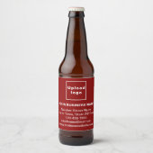 Pour Bouteilles De Bière Marque d'affaires sur Red Beer Bottle Étiquette (Devant)