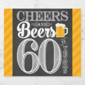 Pour Bouteilles De Bière Salutations et bières à 60 ans Étiquette bouteille (Étiquettes simples)