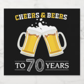 Pour Bouteilles De Bière Salutations et bières à 70 ans Étiquette bouteille (Étiquettes simples)