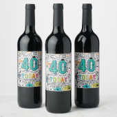 Pour Bouteilles De Vin 40e anniversaire Étiquette (Bouteilles)