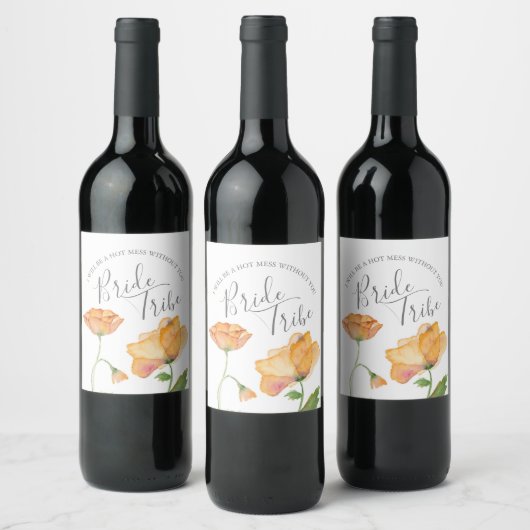 Pour Bouteilles De Vin Aquarelle Floral Bridesmaid Proposition Étiquette (Bouteilles)