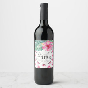 Pour Bouteilles De Vin Aquarelle Floral Bridesmaid Proposition Étiquette