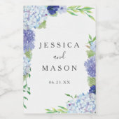 Pour Bouteilles De Vin Blue Hydrangea Mariage Vins Étiquettes (Étiquettes simples)